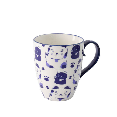 Tokyo Design Studio Becher Kawaii Blue Maneko 380 ml