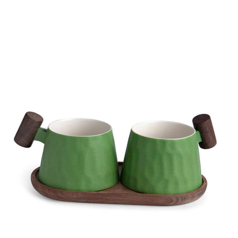 TeaLogic Becherset Pepino mit Holzgriff und Holztablett