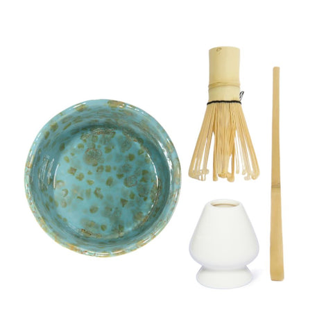 Matcha Set Aonami von Maoci mit Matcha Schale, Matcha Besen, Matcha Besenhalter und Matcha Löffel