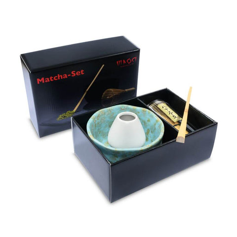Matcha Set Aonami von Maoci mit Matcha Schale, Matcha Besen, Matcha Besenhalter und Matcha Löffel