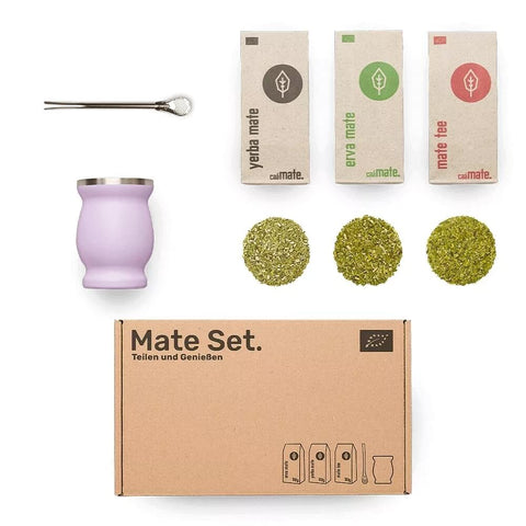 Caámate Mate Tee Set Edelstahl Lavendel