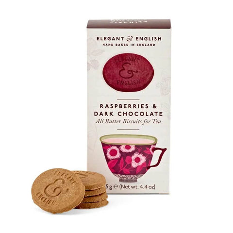 Elegant & English Butter Biscuits Raspberries & Dark Chocolate