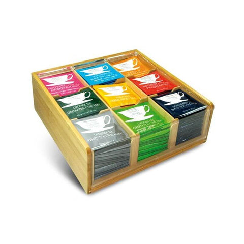 Teebox aus Bambus mit Acryldeckel für die Teebeutel-Aufbewahrung