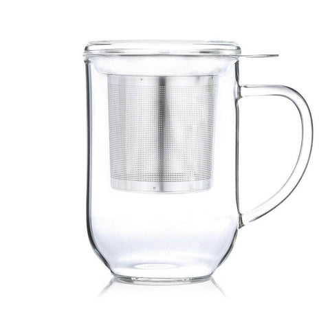 Teeglas Theodor mit Teesieb und Deckel