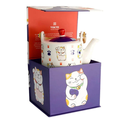 Tokyo Design Studio Teekanne Kawaii Lucky Cat 800 ml mit Geschenkverpackung