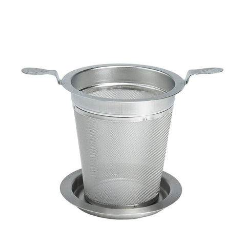 TeaLogic Teesieb mit Doppelgriff und Deckel Edelstahl Größe XL