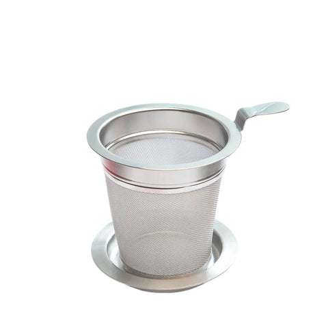 TeaLogic Teesieb mit Griff und Deckel Edelstahl Größe M