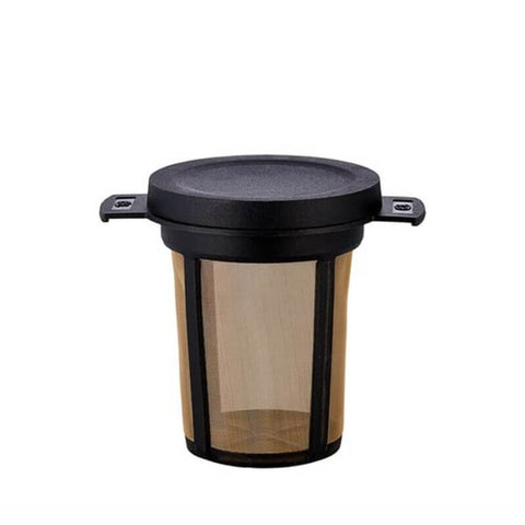 teeli® best Kunststoff Teesieb mit Deckel Schwarz Größe M