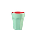Becher Viva Menta, außen Mint und innen Rot, aus Steinzeug mit einem Fassungsvermögen von 200 ml für Tee, Kaffee, heiße Schokolade und andere Getränke von ASA Selection