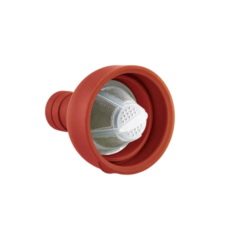 Deckel mit Sieb von der Cold Brew Flasche für Mizudashi oder Eistee in Rot von Hario