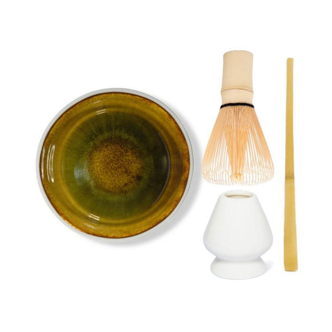 Matcha Set Shiro von Maoci mit Matcha Schale, Matcha Besen, Matcha Besenhalter und Matcha Löffel