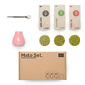 Mate Set von Caámate im Geschenkkarton mit Mate Tee, Erva Mate, Yerba Mate, Bombilla und Mate Becher aus Keramik in Rosa