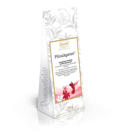 Pfirsichgarten®, ein aromatisierter Früchtetee mit Pfirsich-Geschmack von Ronnefeldt