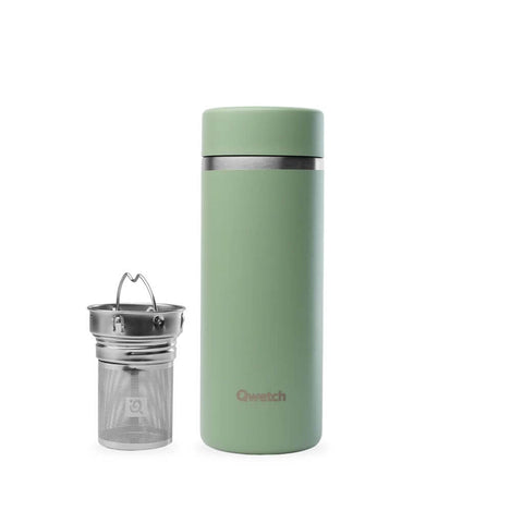 Teeflasche mit Sieb von Qwetch in Lindengrün