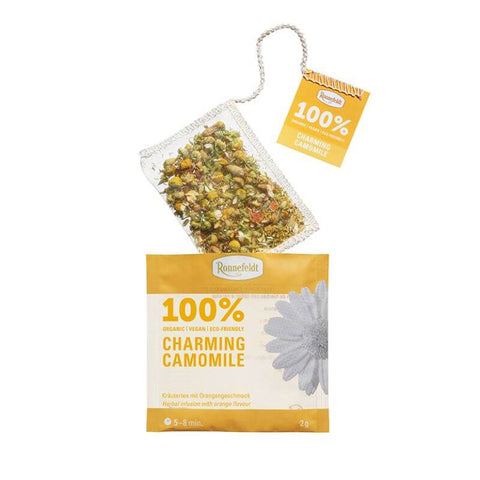 Ronnefeldt 100% Charming Camomile® – Kräutertee (Kamillentee) mit Orangen-Geschmack in Bio-Qualität im Sachet