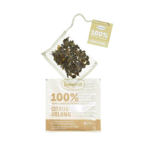 Ronnefeldt 100% Citrus Oolong – aromatisierter Oolong Tee im Teebeutel mit Zitrus-Vanille-Geschmack in Bio-Qualität im Sachet