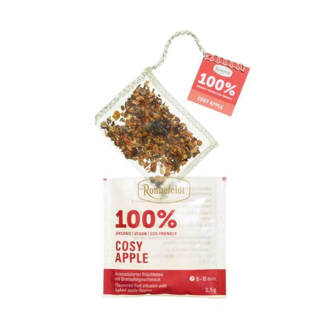 Ronnefeldt 100% Cosy Apple – aromatisierter Früchtetee im Teebeutel mit Bratapfel-Geschmack in Bio-Qualität im Sachet
