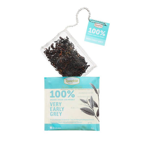 Ronnefeldt 100% Very Early Grey – Aromatisierter Schwarzer Tee (Earl Grey) im Teebeutel in Bio-Qualität im Sachet