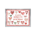 Tee-Postkarte Konfetti (Süße Herzen) von Tee Maass
