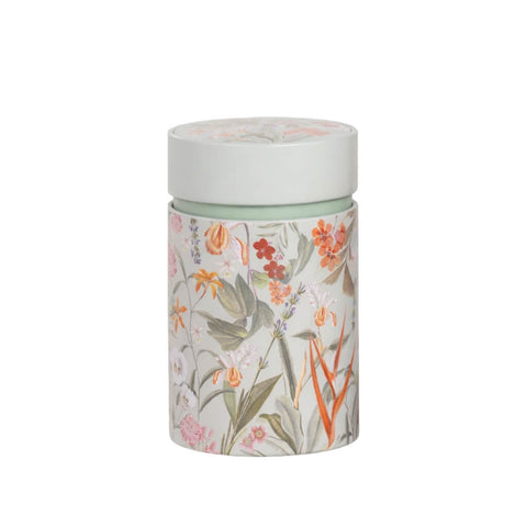Teedose Mira in Mint mit farbenfrohem Blumen-Motiv und einem Fassungsvermögen von 150 g von Eigenart