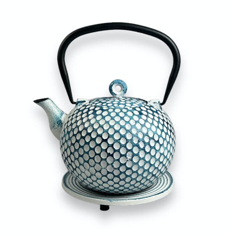 Gusseisen Teekanne Dim Blau Weiß 1.0 Liter von Ja-unendlich
